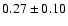 $0.27\pm0.10 $
