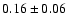 $0.16\pm0.06 $