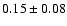 $0.15\pm 0.08 $