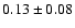$0.13\pm 0.08$