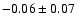 $-0.06\pm 0.07 $