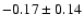 $-0.17\pm0.14 $