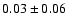 $0.03\pm 0.06 $