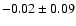 $-0.02\pm 0.09$