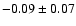 $-0.09\pm 0.07$