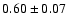 $0.60\pm 0.07 $