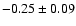 $-0.25\pm0.09 $