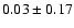 $0.03\pm 0.17 $