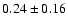 $0.24\pm 0.16 $