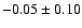 $-0.05\pm0.10 $