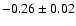 $-0.26\pm 0.02 $