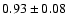 $0.93\pm 0.08 $