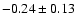 $-0.24\pm0.13 $