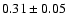 $0.31\pm 0.05 $