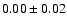 $0.00\pm 0.02$