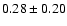 $ 0.28 \pm 0.20 $