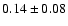 $0.14\pm 0.08 $