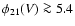 $\phi_{21}(V)
\ga 5.4$