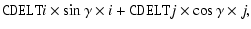 $\displaystyle {\tt CDELT}i \times \sin\gamma \times i +
{\tt CDELT}j \times \cos\gamma \times j,$