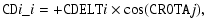 $\displaystyle {\tt CD}i\_i = +{\tt CDELT}i \times \cos({\tt CROTA}j),$