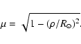 \begin{displaymath}%
\mu = \sqrt{1 - (\rho/R_\odot)^2}.
\end{displaymath}