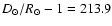 $D_\odot/R_\odot - 1 = 213.9$
