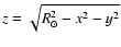$z = \sqrt{R_\odot^2 - x^2 - y^2}$