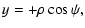 $\displaystyle y = +\rho \cos\psi,$
