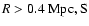 $R>0.4{\rm\ Mpc, S} $