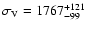 $\sigma_{\rm V}=1767_{-99}^{+121}$