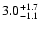 $\rm 3.0^{+1.7}_{-1.1}$