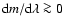 ${\rm d}m/{\rm d}\lambda \ga 0$
