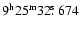 $9^{\rm h}25^{\rm m}32\hbox{$.\!\!^{\rm s}$ }674$