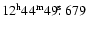 $12^{\rm h}44^{\rm m}49\hbox{$.\!\!^{\rm s}$ }679$