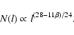 \begin{displaymath}%
N(l)\propto l^{(28-11\beta)/24}.
\end{displaymath}