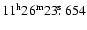 $11^{\rm h}26^{\rm m}23\hbox{$.\!\!^{\rm s}$ }654$