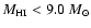 $M_{\rm HI}<9.0~M_\odot$