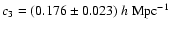 $c_3 = (0.176 \pm 0.023)~h~{\rm Mpc}^{-1}$