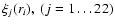 $\xi_j(r_i),~(j=1\ldots22)$