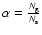 $\alpha=\frac{N_{\rm g}}{N_{\rm s}}$