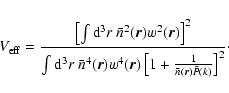 \begin{displaymath}V_{\rm eff} = \frac{\left[\int {\rm d}^3r ~\bar{n}^2(\vec{r})...
...\left[1+ \frac{1}{\bar{n}(\vec{r})\tilde{P}(k)}\right]^2}\cdot
\end{displaymath}