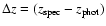 $\Delta z = (z_{{\rm spec}}-z_{{\rm phot}})$