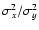 $\sigma_x^2/\sigma_y^2$