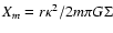 $X_m=r\kappa^2/2 m\pi
G\Sigma$