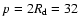 $p=2R_{\rm d}=32$