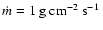 $\dot
m=1~\mbox{${\rm g~cm}^{-2}~{\rm s}^{-1}$ }$