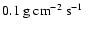 $0.1~\mbox{${\rm g~cm}^{-2}~{\rm s}^{-1}$ }$
