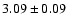 ${ 3.09 \pm 0.09}$