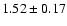 $1.52\pm 0.17 $