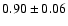 $0.90\pm0.06$